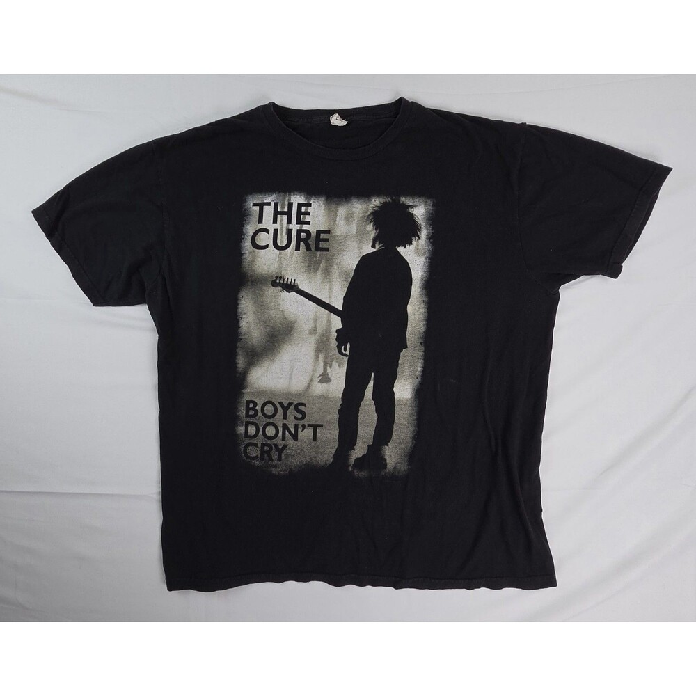 Vtg Y2k The Cure Boys Don't Cry T-Shirt Black Size XXL Bay Island Sportswear Tag